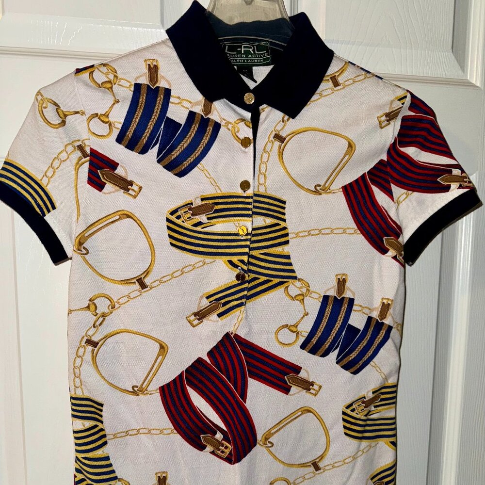 Lauren Active Ralph Lauren Women's XS Horsebit Equestrian Polo Button